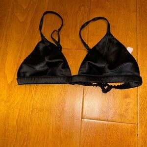 Victoria's Secret Black Satin Triangle Bralette
